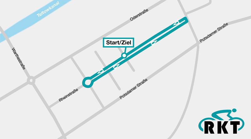Während des 4. Teltower Radkriteriums am 24. Juni kommt es von 8:00 bis 17:00 Uhr zu Sperrungen im Bereich der Rheinstraße