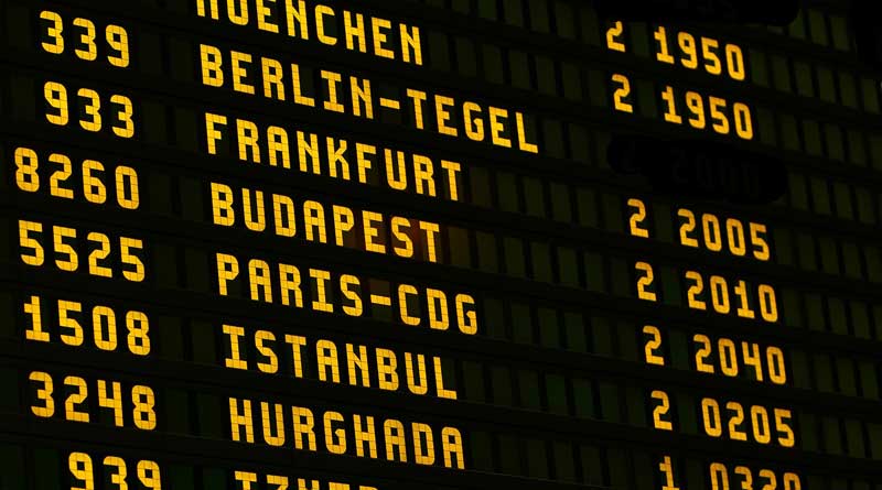 Flughafen Anzeigetafel