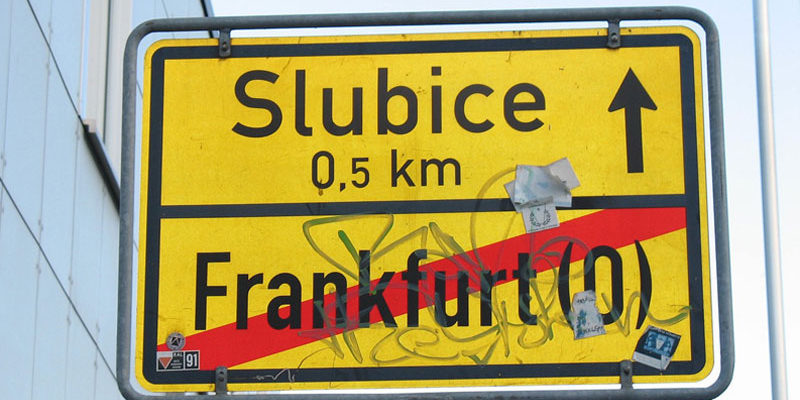 Ortsschild Slubice Frankfurt