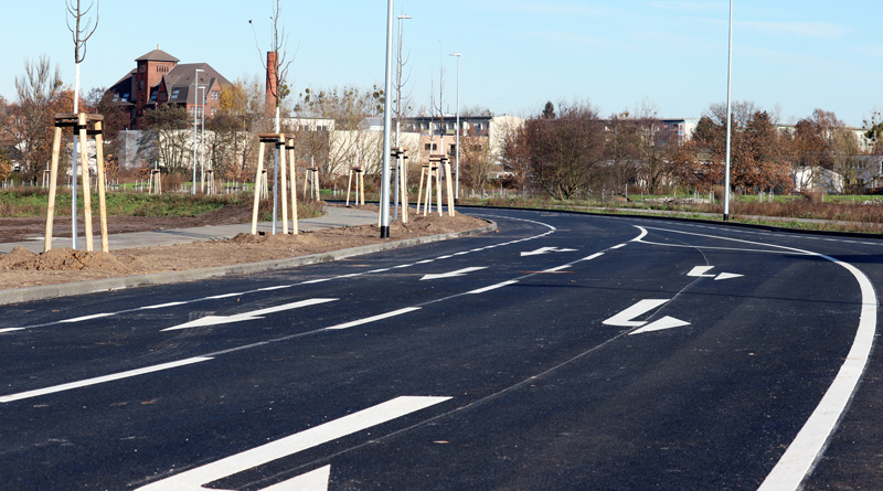 Biomalzspange Stahnsdorf und Teltow: Baumpflanzungen gestartet – Verkehrsfreigabe am 13. Dezember 2019 vorgesehen.